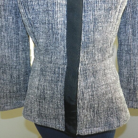 NWT HALOGEN Women's Black & White Tweed Peplum Jacket Size Small Petite - Picture 4 of 16